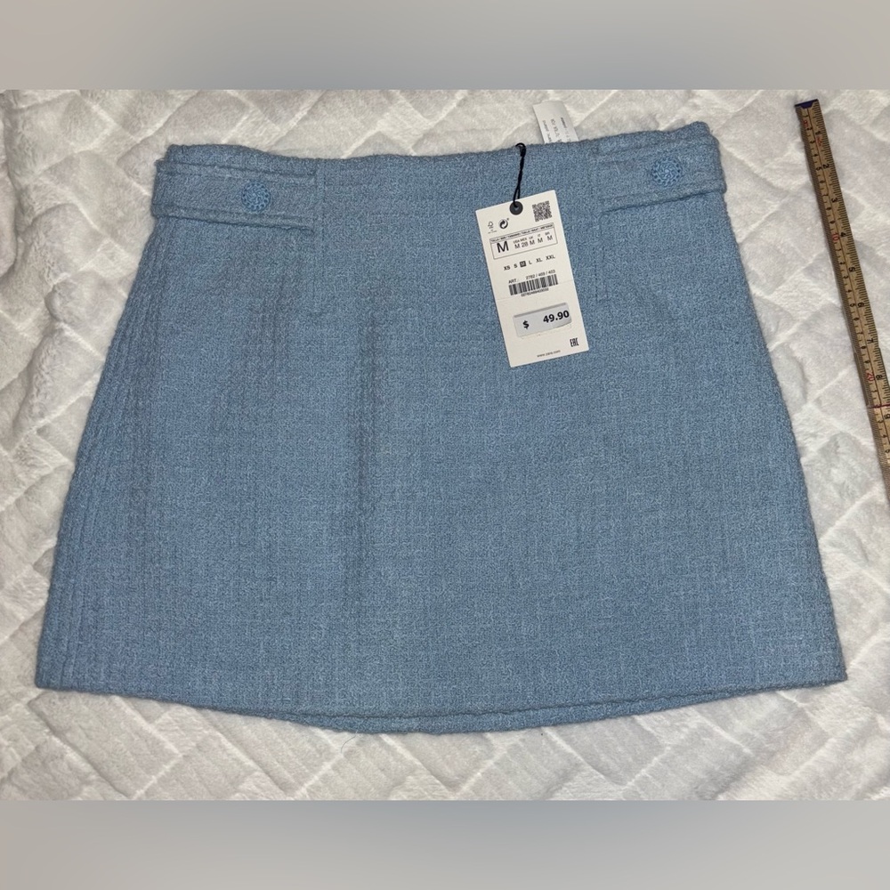 Zara Light Blue Mini Skirt